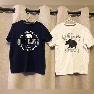 Old Navy Dual Pack Kids' Sz M (8) Black/White & Navy/White Bear Graphic Tees!